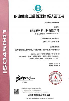 Occupational health and safety management system certification